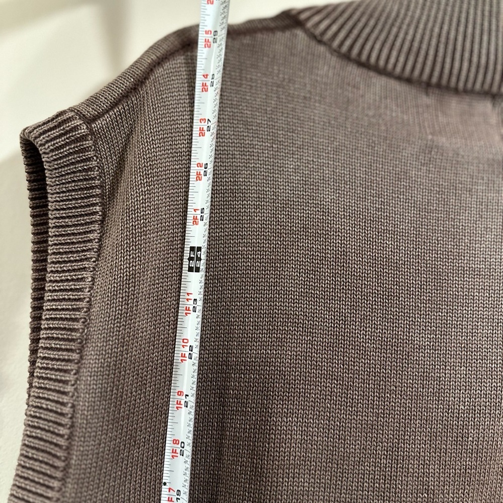 FREE* Red Head BassPro Shops Brown Sweater Vest Cotton 1/4 zip Mock Neck Size XL - Picture 13 of 16
